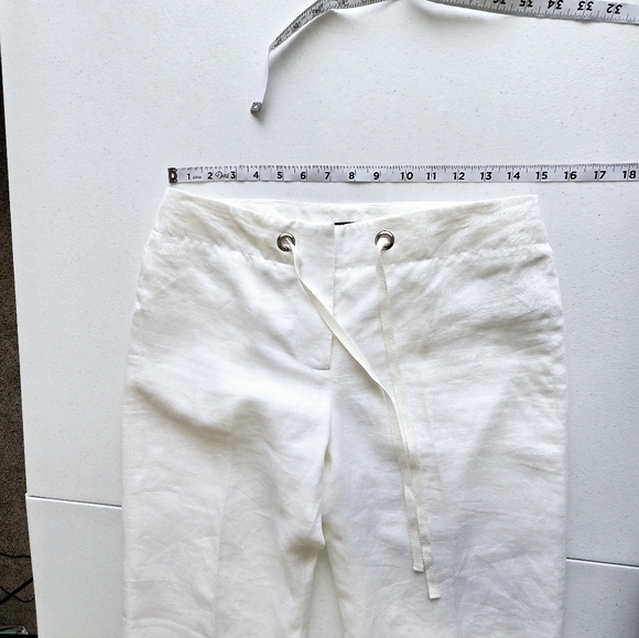J. Crew 100% Linen Lined Ivort Straight-leg Pants Women's 2‎ Vacation Coastal - Picture 3 of 10